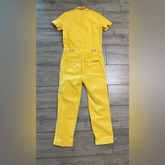 Madewell XXS Yellow Denim Short Sleeve Jumpsuit - Picture 11 of 14